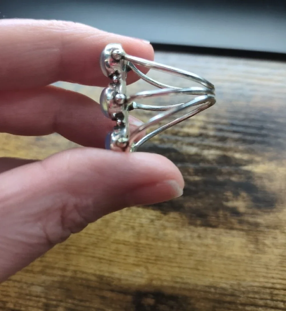 Triple Opal Sterling Ring - Opalescent